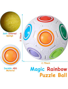 Lenwen 18 Bolas Rompecabezas Arcoíris Antiestrés 7 cm 2