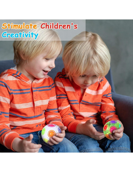 Lenwen 18 Bolas Rompecabezas Arcoíris Antiestrés 7 cm