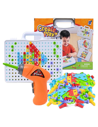 Set de Juguete de Construcción Big Mo con Taladro Eléctrico