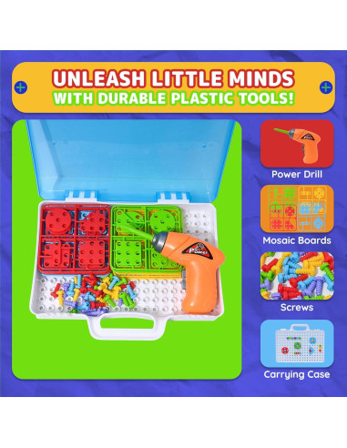Set de Juguete de Construcción Big Mo con Taladro Eléctrico