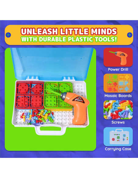 Set de Juguete de Construcción Big Mo con Taladro Eléctrico