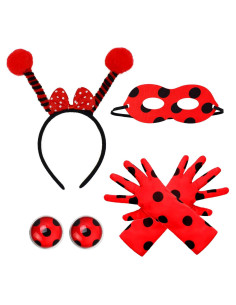 Conjunto de disfraz de mariquita para niños - Diadema, Máscara y Alas