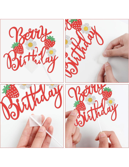 Vela de Cumpleaños de Fresa 5 iNINGER - Adorno Pastel Fiesta