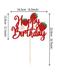 Adorno de Pastel de Cumpleaños Feliz YCTHUNFISH 15.3x18.7cm 2