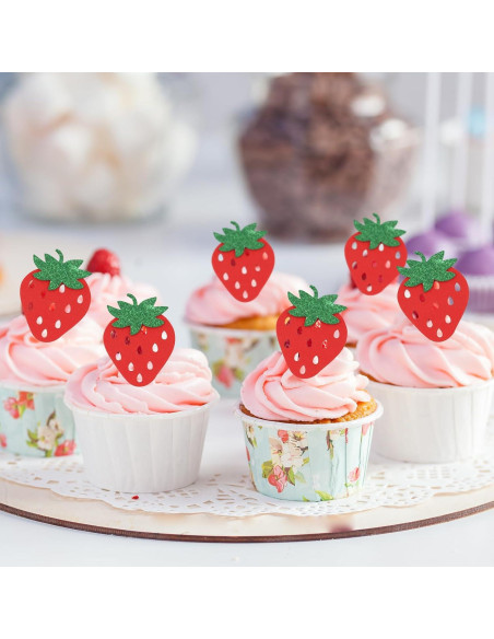 Vela de Cumpleaños de Fresa 5 iNINGER - Adorno Pastel Fiesta