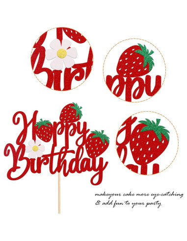 Adorno de Pastel de Cumpleaños Feliz YCTHUNFISH 15.3x18.7cm