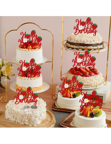 Adorno de Pastel de Cumpleaños Feliz YCTHUNFISH 15.3x18.7cm