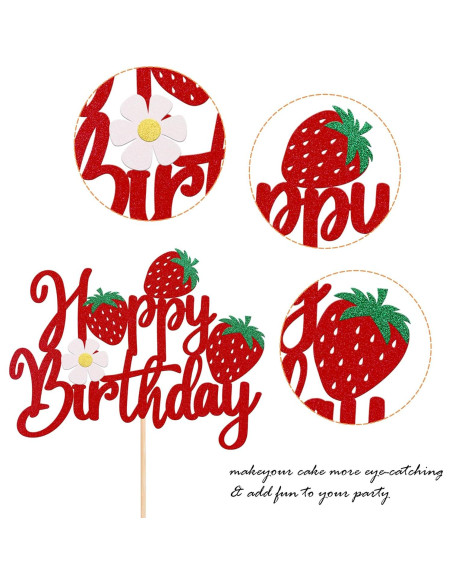 Adorno de Pastel de Cumpleaños Feliz YCTHUNFISH 15.3x18.7cm