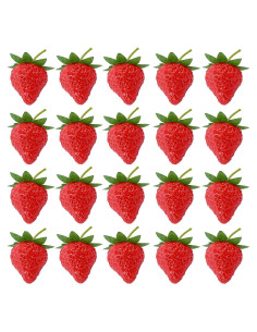 Fresas Artificiales RONRONS 20 Piezas Decorativas Realistas