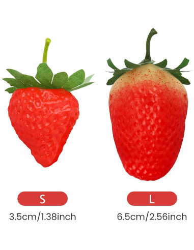 Fresas Artificiales RONRONS 20 Piezas Decorativas Realistas
