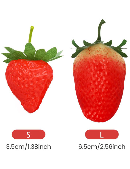 Fresas Artificiales RONRONS 20 Piezas Decorativas Realistas