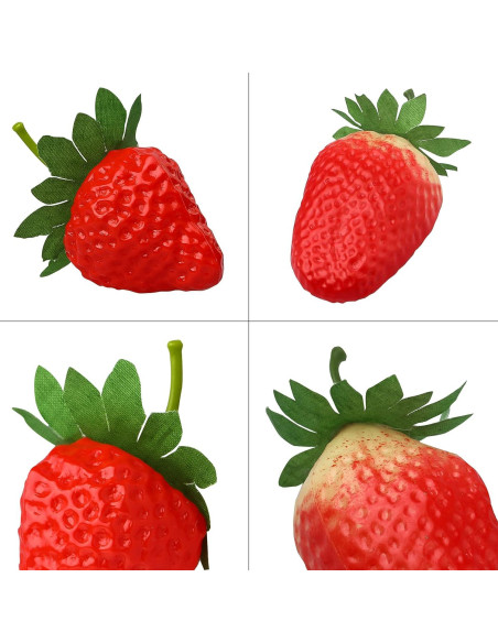 Fresas Artificiales RONRONS 20 Piezas Decorativas Realistas