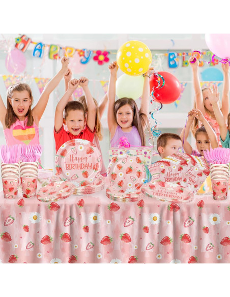 Suministros de Fiesta de Fresa YMDOBIGER para 24 Invitados