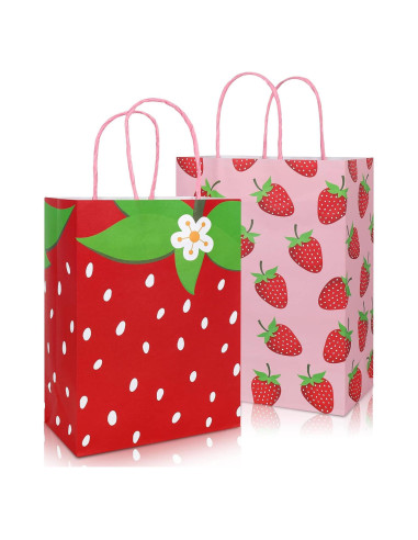 Bolsas de Regalo de Fresa Whaline 24 Unidades 15x8x21cm
