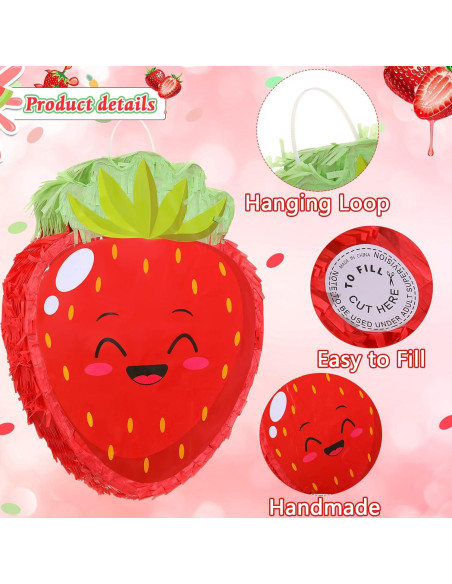 Piñata de Fresa Sratte para Fiesta Tropical 40x30x8 cm Piñata de Fresa Sratte para Fiesta Tropical 40x30x8 cm