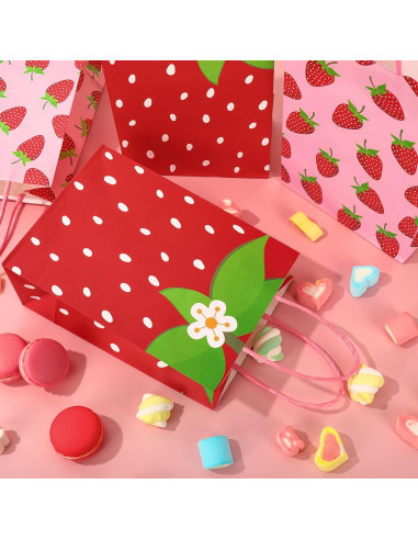 Bolsas de Regalo de Fresa Whaline 24 Unidades 15x8x21cm