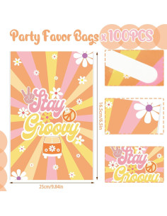Paquete de 100 Bolsas de Fiesta Groovy Hotop 16.5x24.6cm 2