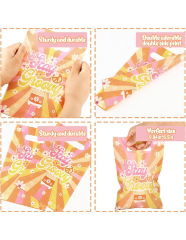 Paquete de 100 Bolsas de Fiesta Groovy Hotop 16.5x24.6cm