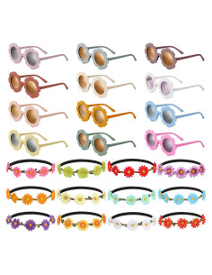 Conjunto Gafas y Diademas Hippie Chumia 24 Piezas