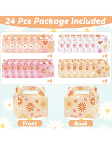 24 Cajas de Regalo Margarita Boho ZOIIWA 15x9x7.5cm