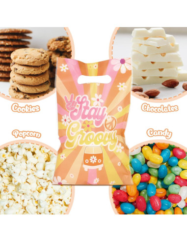 Paquete de 100 Bolsas de Fiesta Groovy Hotop 16.5x24.6cm