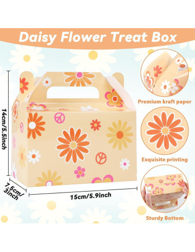 24 Cajas de Regalo Margarita Boho ZOIIWA 15x9x7.5cm