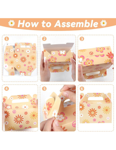 24 Cajas de Regalo Margarita Boho ZOIIWA 15x9x7.5cm