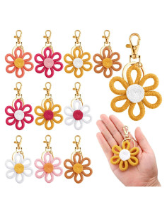 Llaveros de Flores Margarita Boho Quelay - 12 Pcs 6x9 cm