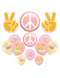 Set de 13 Globos Retro Hippie CYMYLAR para Fiesta