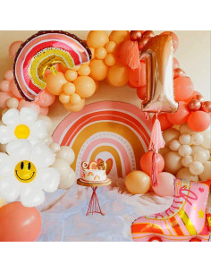 Paquete de 7 Globos de Aluminio Hippie Arcoíris LOONELO 2