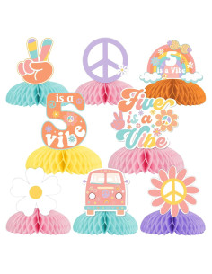 Centros de Mesa de Panal Fangleland 8 Piezas Cumpleaños Niña 5 Años