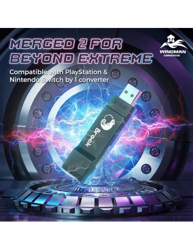 Adaptador Inalámbrico Brook Wingman XE2 - Convertidor 2-en-1 PS4, PS5, Xbox, Switch