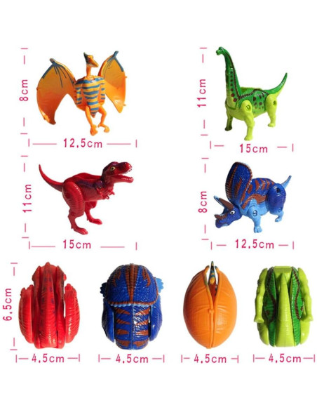 Paquete de 4 Huevos de Dinosaurio que Nacen - Juguete Educativo