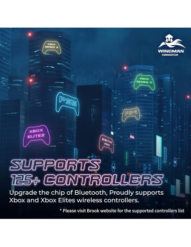 Adaptador Inalámbrico Brook Wingman XE2 - Convertidor 2-en-1 PS4, PS5, Xbox, Switch