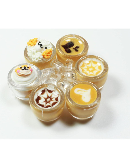 Juego de 6 Miniaturas Café Latte Casa de Muñecas ThaiHonest
