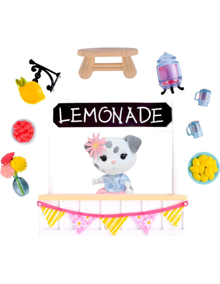 Puesto de Limonada Honey Bee Acres con Muñeca de Peluche 9 Piezas