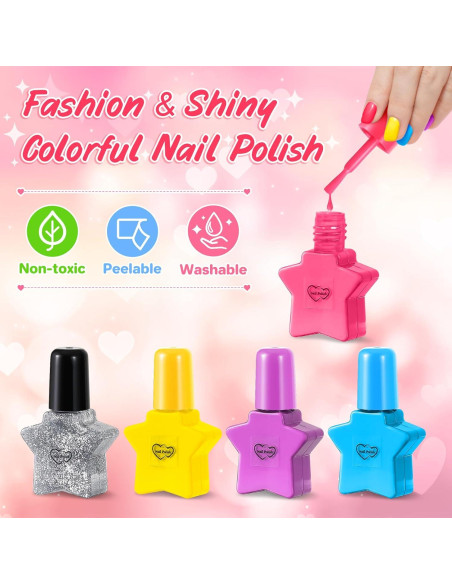 Kit de Esmalte de Uñas Shemira Morado con Secador y Accesorios