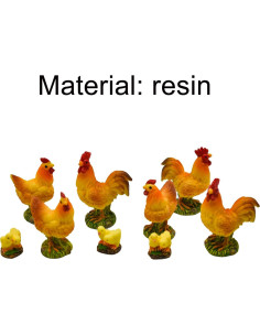 Figuras de Pollo Miniatura Pinenjoy - 9 Piezas de Resina 3-5 cm 2