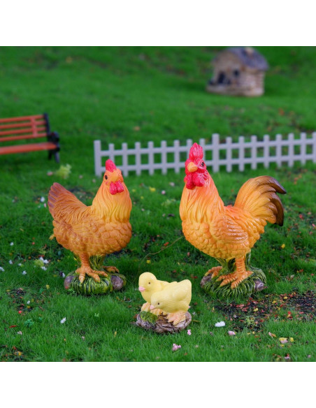 Figuras de Pollo Miniatura Pinenjoy - 9 Piezas de Resina 3-5 cm