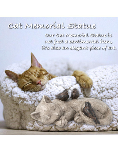 Estatua de Jardín Gato Durmiendo LCdecohome 30.48 cm Resina