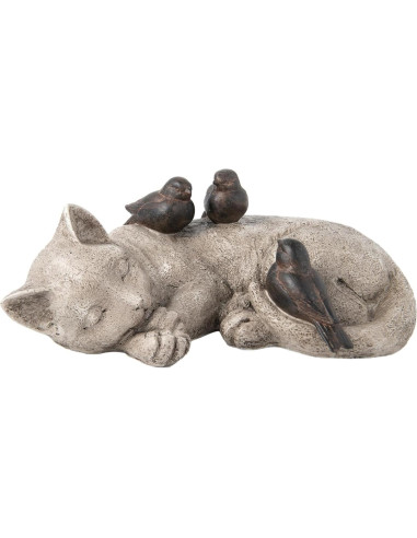 Estatua de Jardín Gato Durmiendo LCdecohome 30.48 cm Resina