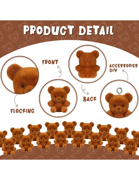 12 Mini Osos Acolchados Marrón Oscuro Hungdao para DIY