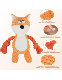Juguete de Peluche para Perros TONYFY Zorro Naranja 24.9cm 2