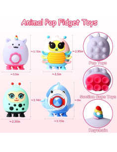 12 Juguetes Antiestrés de Succión de Animales KissFree 2