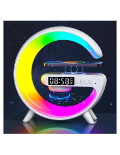Altavoz Inalámbrico con Lámpara y Reloj LeeNabao Blanco