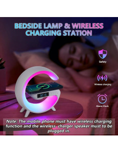 Altavoz Inalámbrico con Lámpara y Reloj LeeNabao Blanco 2