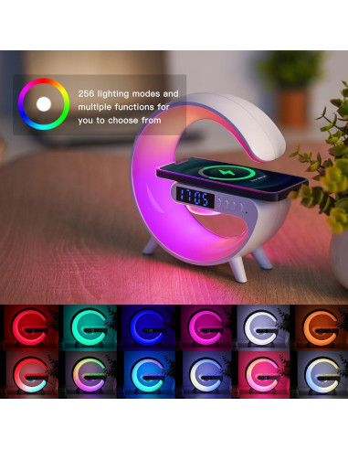 Altavoz Inalámbrico con Lámpara y Reloj LeeNabao Blanco