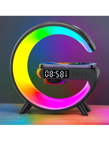 Altavoz Inalámbrico con Lámpara y Reloj LeeNabao Blanco