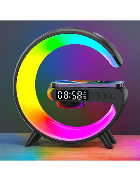 Altavoz Inalámbrico con Lámpara y Reloj LeeNabao Blanco