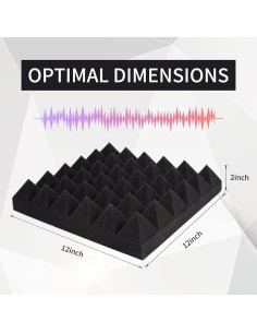 Paneles Acústicos Insonorizantes Musfunny 12 Piezas 30.48x30.48cm 2